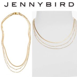 Jenny Bird Bea Triple Strand Gold Layered Necklace NWT 130$